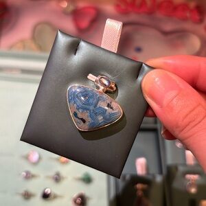 DYED blue lace agate pendant